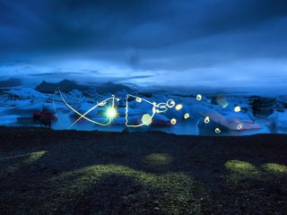 Lightpainting Jökulsárlón 2017