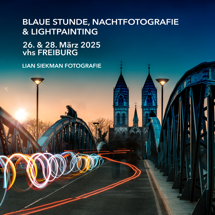 Fotokurs ´Blaue Stunde, Nachtfotografie und Lightpainting´ März 2025